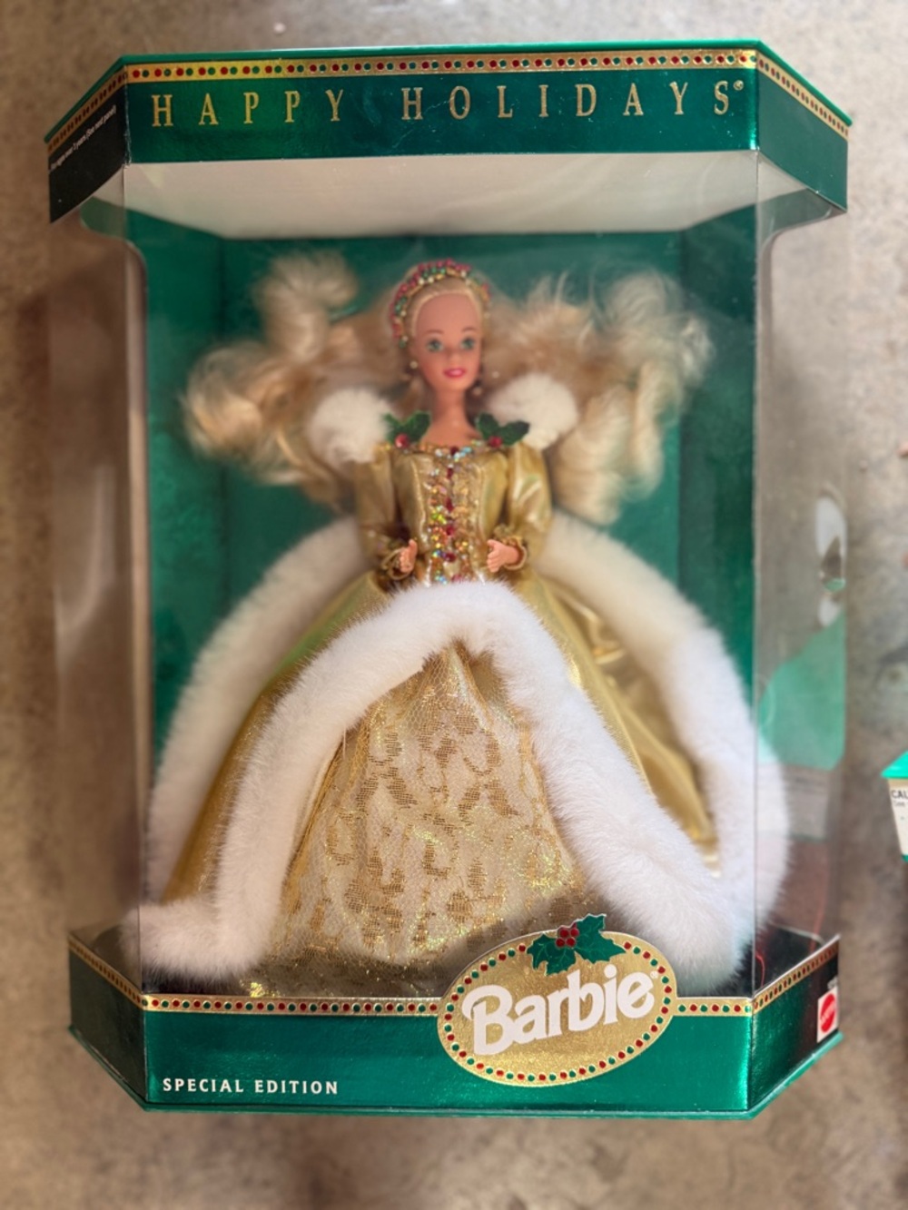 1994 Barbie Happy Holidays Special Edition Doll in Gold